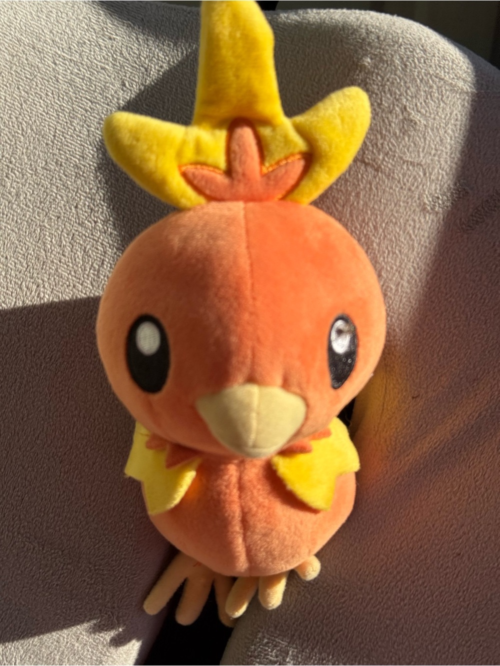 Plush Orange & Yellow Chick Stuffed Animal - Soft Cuddly Toy
